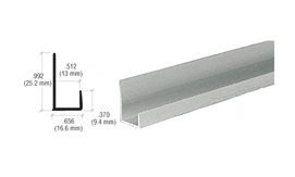 Satin anodized J-channel aluminum extrusion