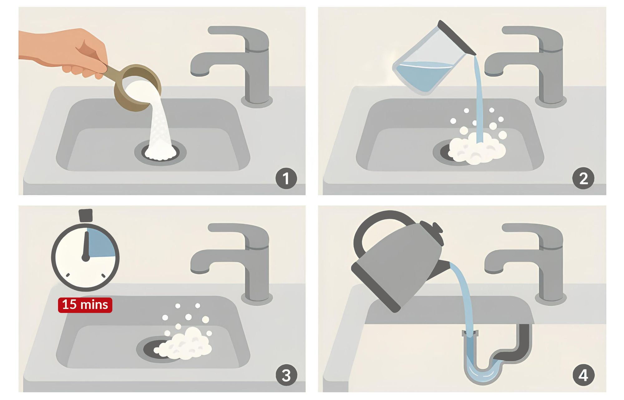 Baking Soda + Vinegar (Eco-friendly Option)