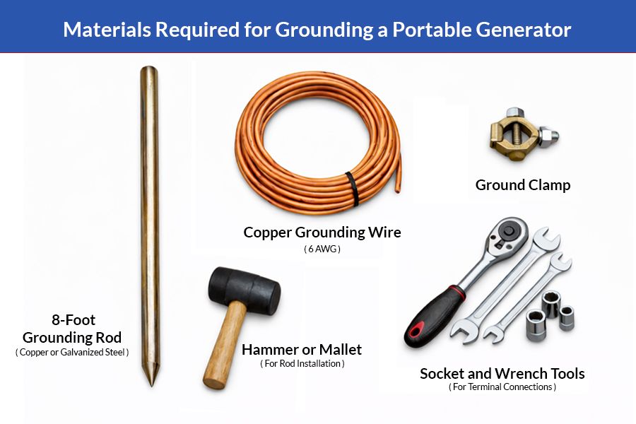 Materials Required for Grounding a Portable Generator