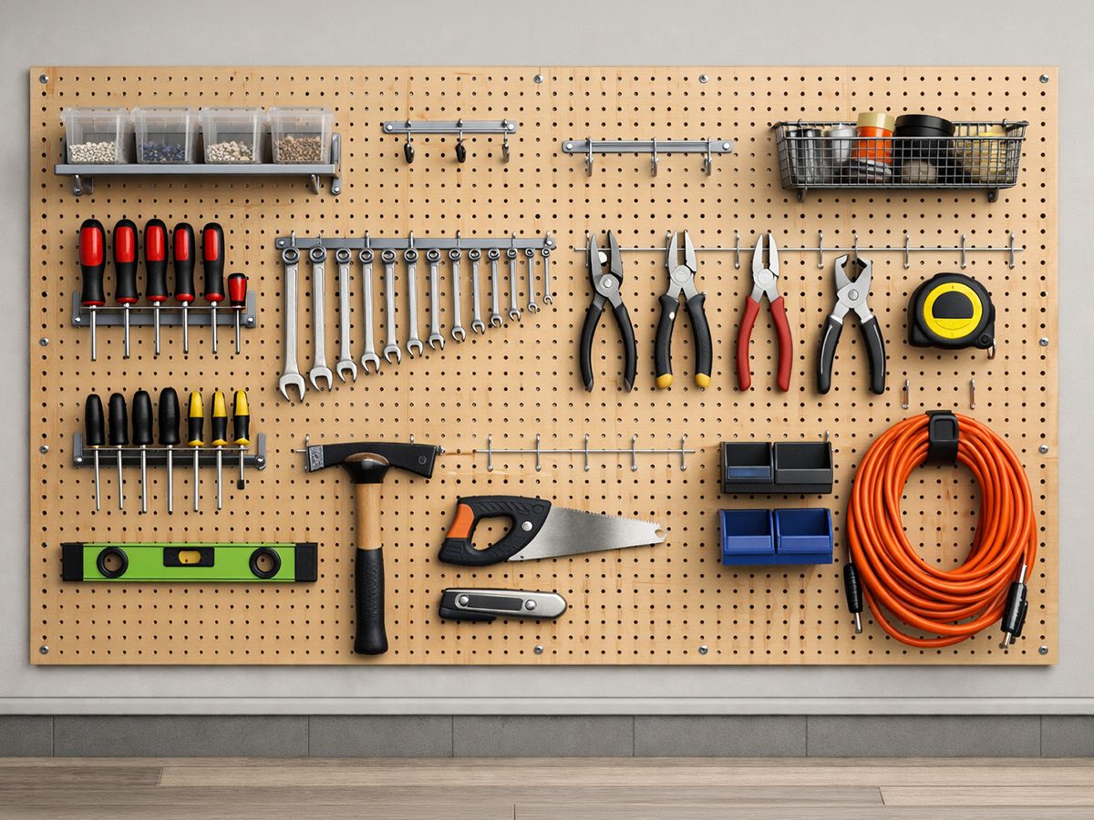 Hooks and Pegboards for Organizing Small Tools