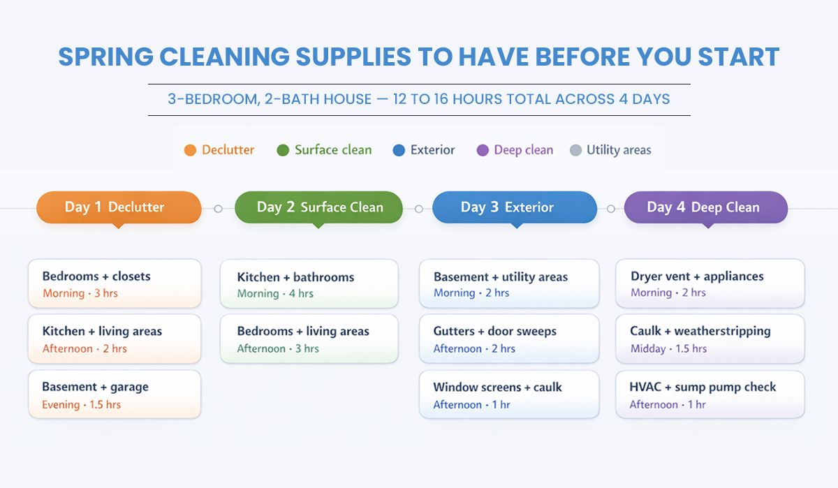 4 Days Spring Cleaning Schedule